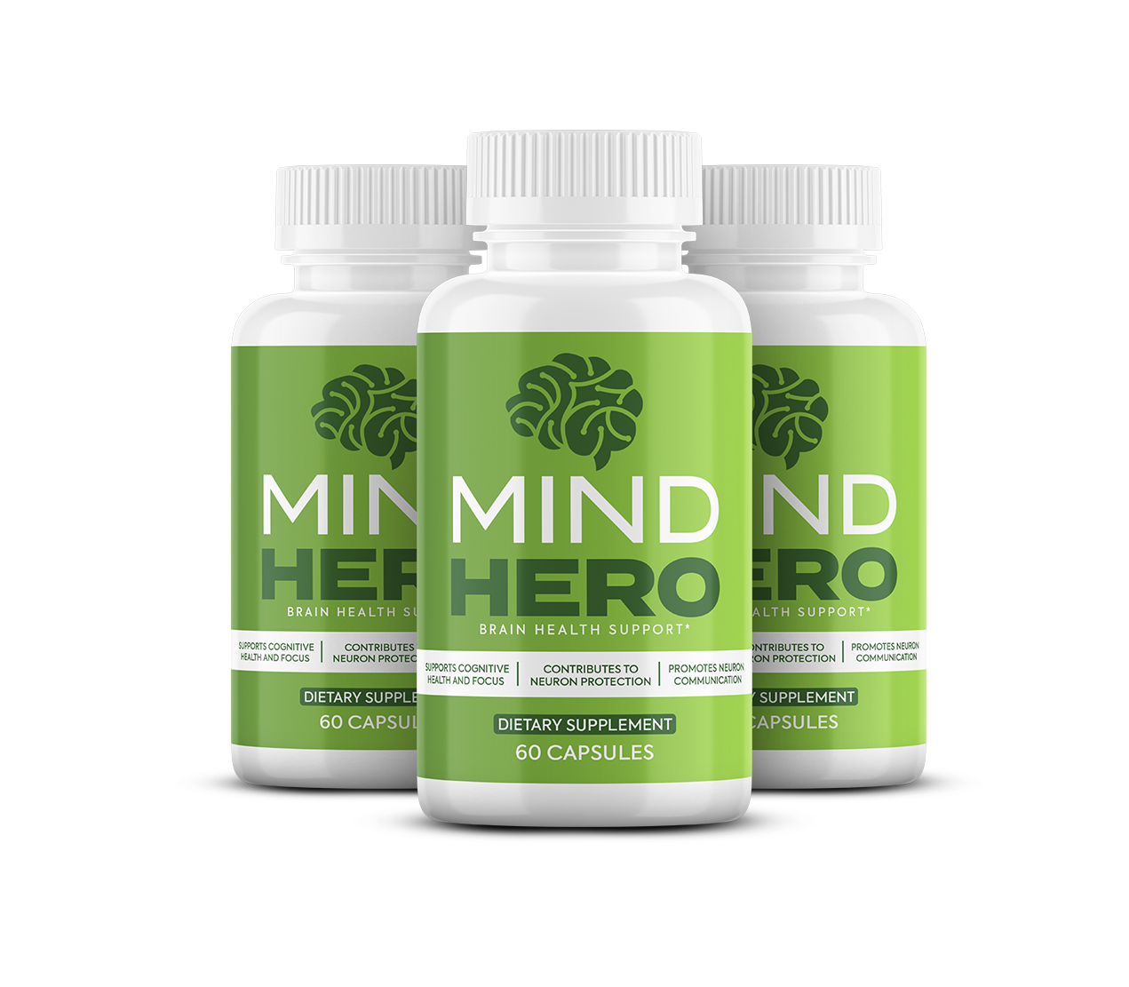 MindHero Brain Health Supplement Bottles